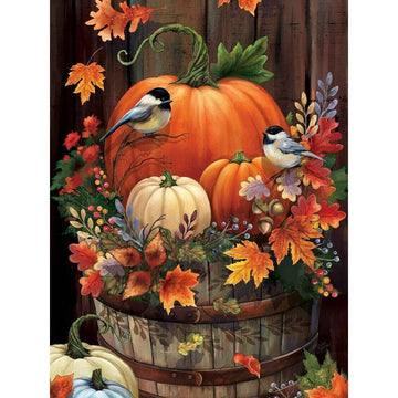 Diamond Paintings - Halloween Pumpkin and Birds