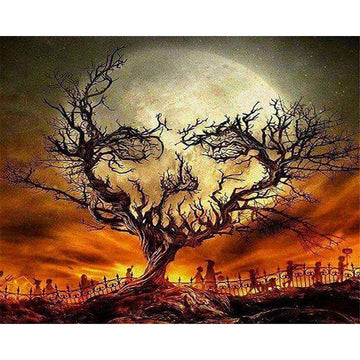 Paint by Numbers Kit - Halloween Scary Tree