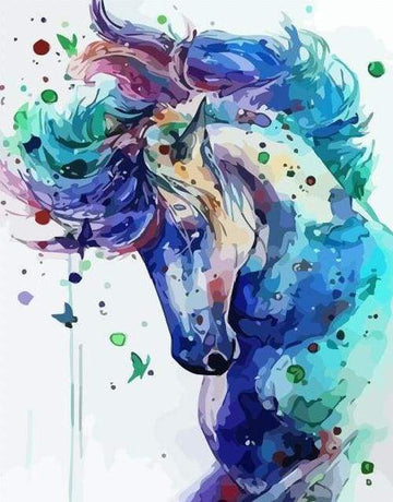 Paint by Numbers Kit - Horse in Blue