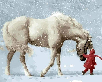 Paint by Numbers Kit - Horse in the Snow