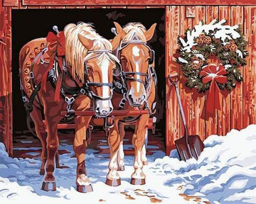 Paint by Numbers Kit - Horses in Winter