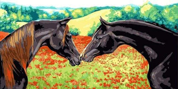 Paint by Numbers Kit - Joining two Horses