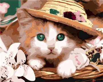 Paint by Numbers Kit - Kitty Cat With Hat