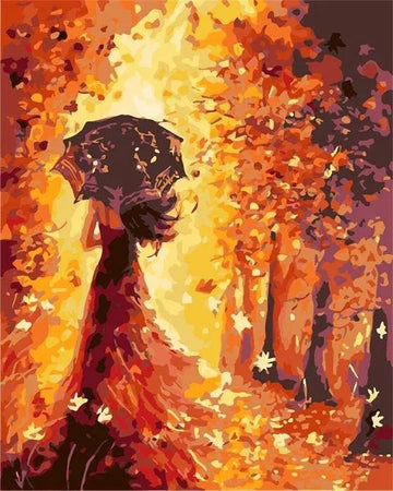 Paint by Numbers Kit - Lady and Flower Road