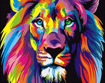Paint by Numbers Kit - Lion Pop Art