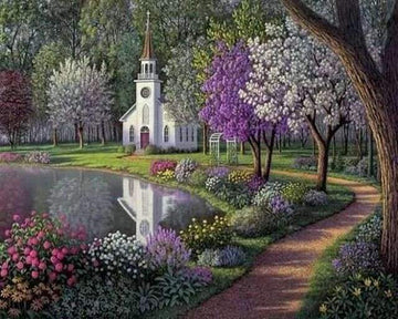 Paint by Numbers Kit - Little White Church
