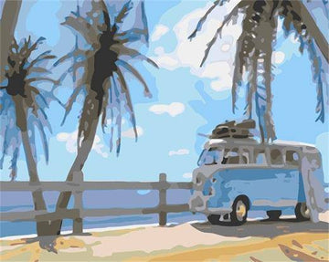 Paint by Numbers Kit - Minibus Picnic in a Beach