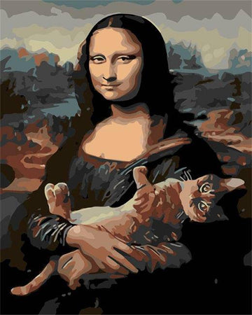 Paint by Numbers Kit - Mona Lisa With a Cat