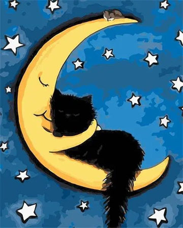 Paint by Numbers Kit - Moon Loving Cat