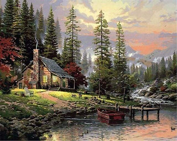 Paint by Numbers Kit - Mountain Lodge