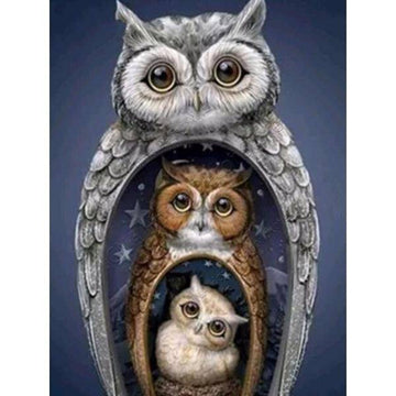 Diamond Paintings - Owl Family