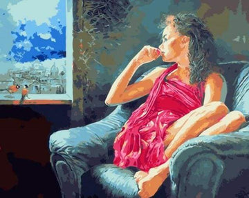Paint by Numbers Kit - Pensive woman near the window