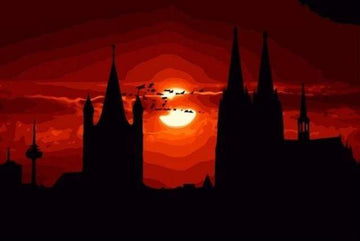 Paint by Numbers Kit - Red Castle Sunset