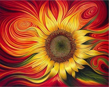 Paint by Numbers Kit - Red Sunflower