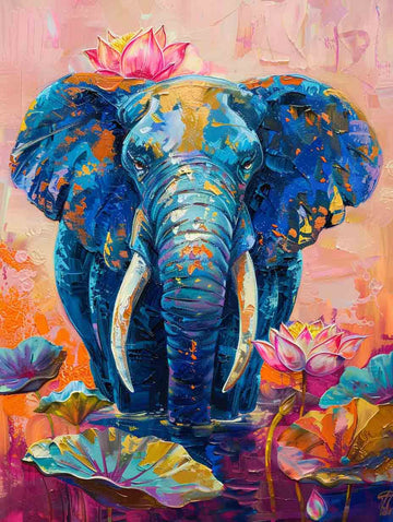 Paint by Numbers Kit - Royal Blue Elephant