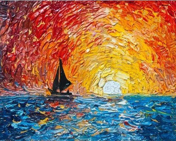 Paint by Numbers Kit - Sailboat and Rising Sun