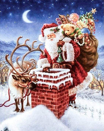Paint by Numbers Kit - Santa Claus And Reindeer