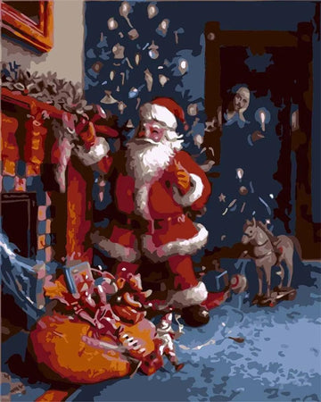 Paint by Numbers Kit - Santa in a Home