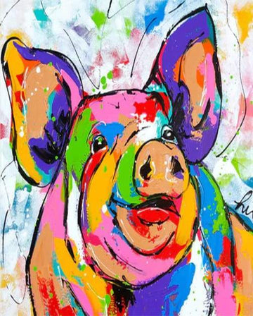 Paint by Numbers Kit - Smiling Pig