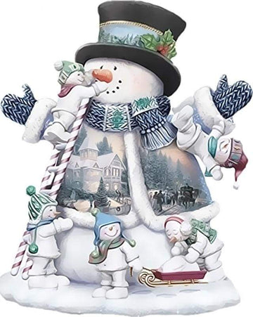 Paint by Numbers Kit - Snowman Christmas Party