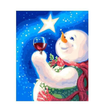Paint by Numbers Kit - Snowman Drinking