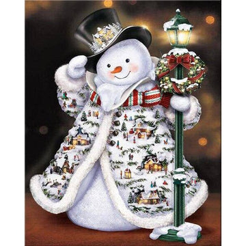 Diamond Paintings - Snowman Wearing Dress