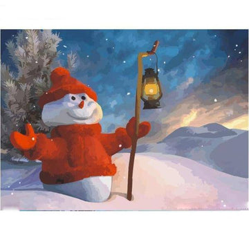 Paint by Numbers Kit - Snowman With Light