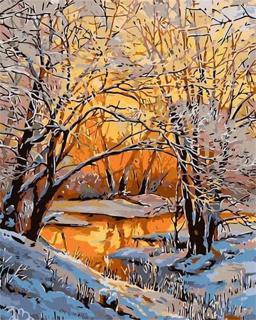 Paint by Numbers Kit - Snowy Trees
