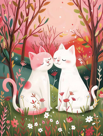 Paint by Numbers Kit - Sunset Love Cats