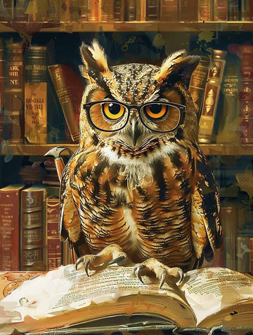 Paint by Numbers Kit - The Librarian Owl