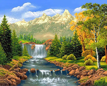 Diamond Paintings - View On Waterfall