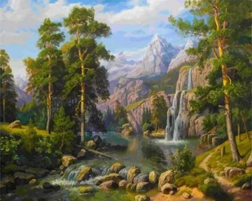 Paint by Numbers Kit - Waterfalls in the forest