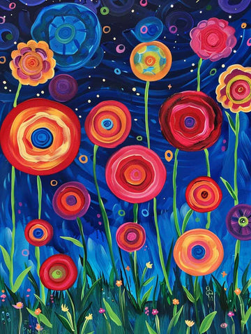 Paint by Numbers Kit - Whimsical Garden of Colorful Flowers