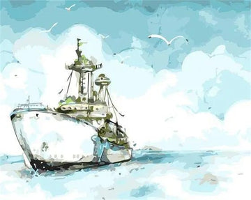 Paint by Numbers Kit - White Big Ship