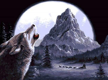Paint by Numbers Kit - Wolf howling