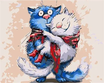 Paint by Numbers Kit - A Black and Blue Cat