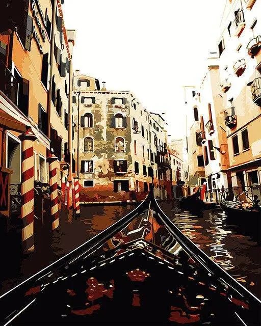 Paint by Numbers Kit - A Boat In Venice