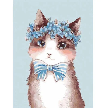 Paint by Numbers Kit - A Cat With A Flower Crown