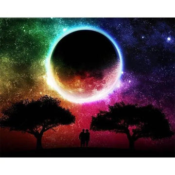 Paint by Numbers Kit - A Couple In Front Of The Moon Multi Colors