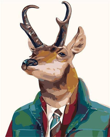 Paint by Numbers Kit - A Gentle Green Suited Deer
