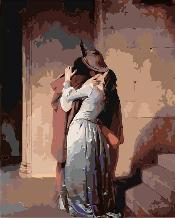 Paint by Numbers Kit - A Kiss Infront of Stairs
