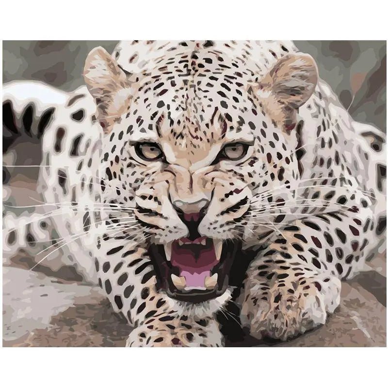 Paint by Numbers Kit - A Leopard On The Defense