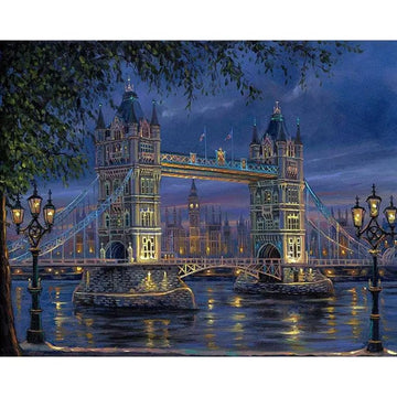 Paint by Numbers Kit - A London Bridge At Night