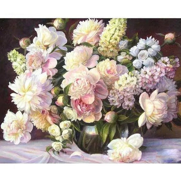Paint by Numbers Kit - A Pink And White Flower Bouquet