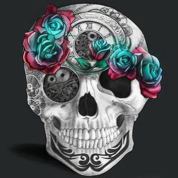 Diamond Paintings - A Skull Decorated With Roses