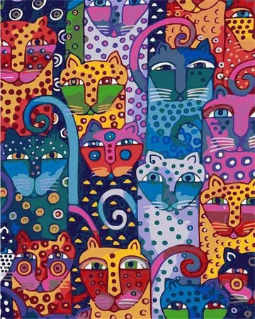 Paint by Numbers Kit - Abstract Cats