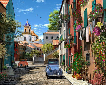 Paint by Numbers Kit - Alley and vintage car