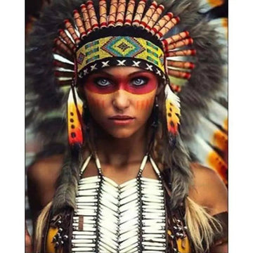 Paint by Numbers Kit - An Indian With A Fixing Look