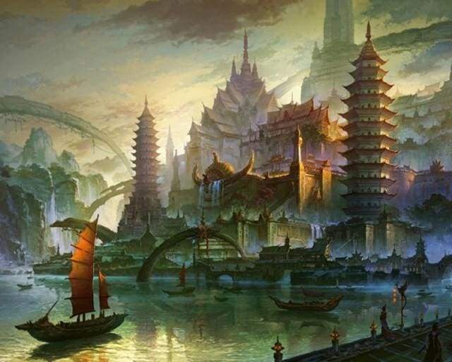 Paint by Numbers Kit - Ancient city in Asia