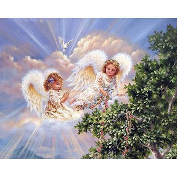 Diamond Paintings - Angel Girl Playing With Trees